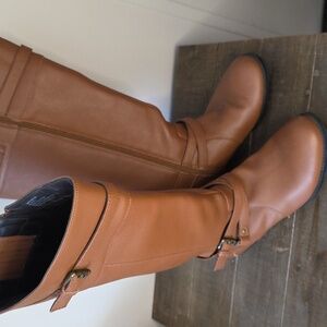 Chic Tan Wide Calf Boots Worn Once